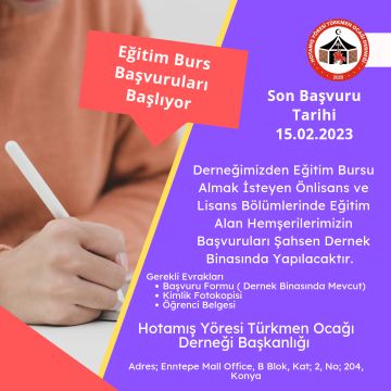 Hotamış Yöresi Türkmen Ocağı Derneği Eğitim Burs Desteği İle Gençlerimizin Yanında